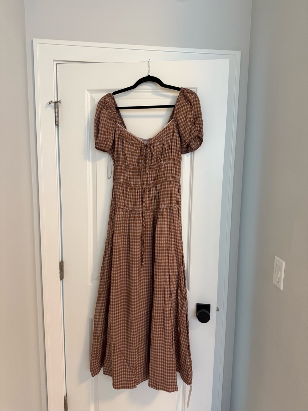 NWT Reformation Rhett dress brown plaid - Picture 5 of 6